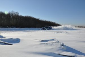 Чубаров-Чубарова на Subaru Impreza после старта в 1-й секции. - subarist.ru